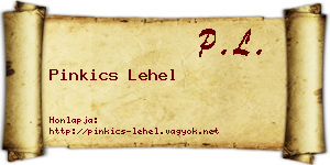 Pinkics Lehel névjegykártya